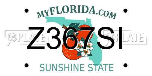 Z367SI Florida License Plate