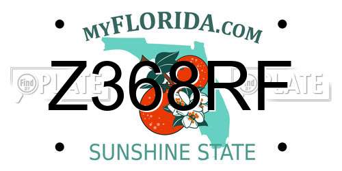 Z368RF Florida License Plate