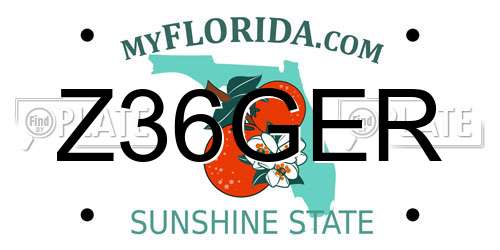 Z36GER Florida License Plate