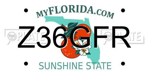 Z36GFR Florida License Plate