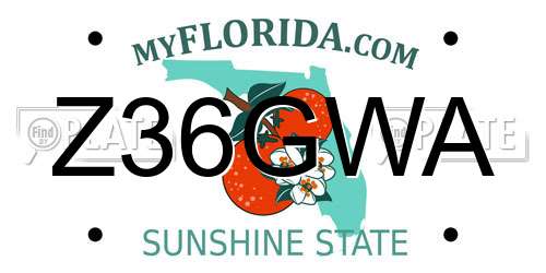 Z36GWA Florida License Plate