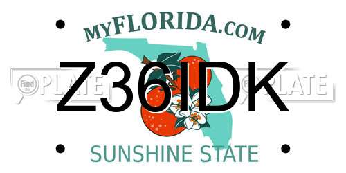 Z36IDK Florida License Plate