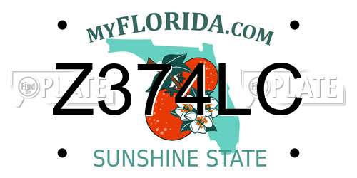 Z374LC Florida License Plate