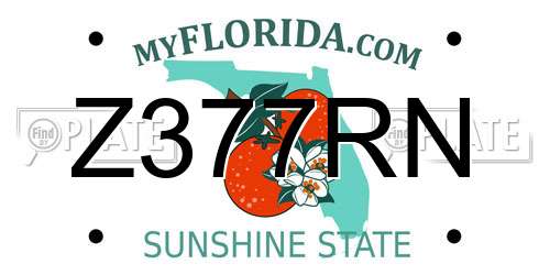 Z377RN Florida License Plate