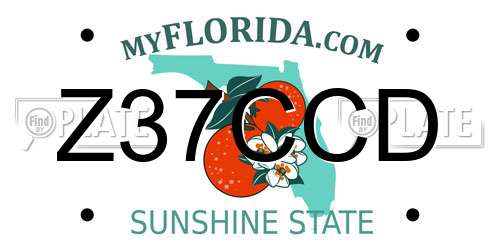 Z37CCD Florida License Plate