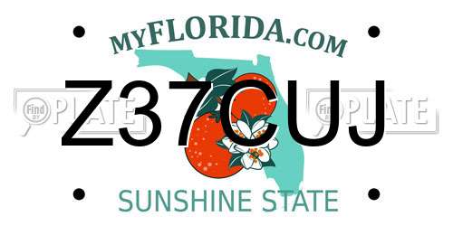 Z37CUJ Florida License Plate