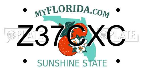 Z37CXC Florida License Plate