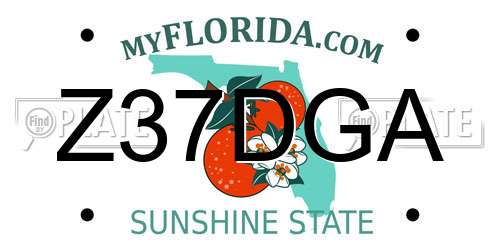 Z37DGA Florida License Plate