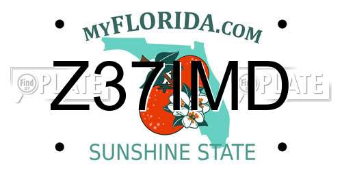 Z37IMD Florida License Plate