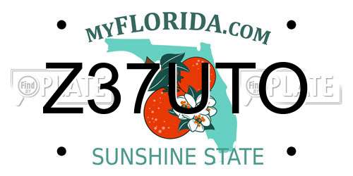 Z37UTO Florida License Plate