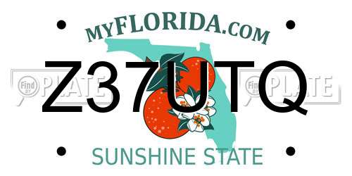 Z37UTQ Florida License Plate