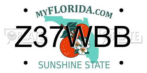 Z37WBB Florida License Plate