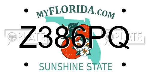 Z386PQ Florida License Plate