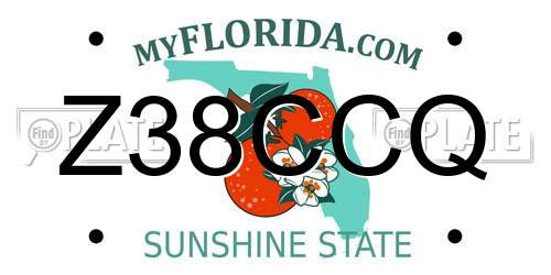 Z38CCQ Florida License Plate
