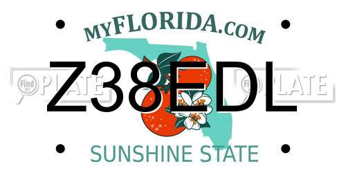 Z38EDL Florida License Plate