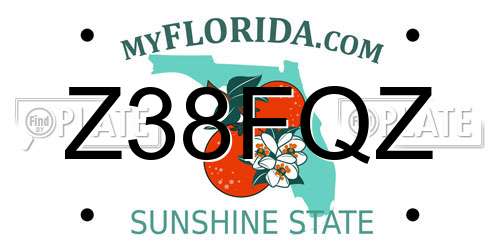 Z38FQZ Florida License Plate