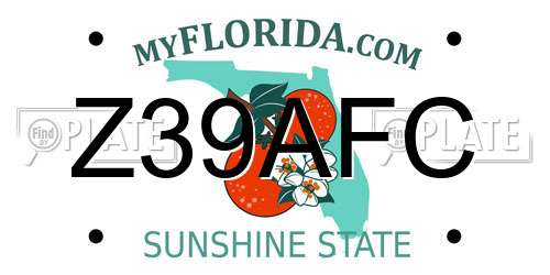 Z39AFC Florida License Plate