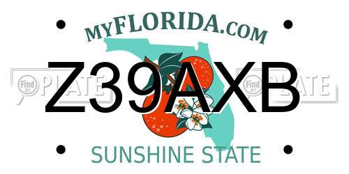 Z39AXB Florida License Plate