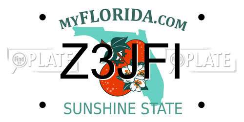 Z3JFI Florida License Plate