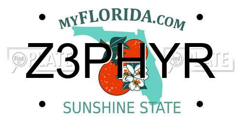 Z3PHYR Florida License Plate