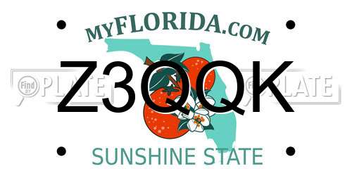 Z3QQK Florida License Plate