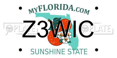 Z3WIC Florida License Plate