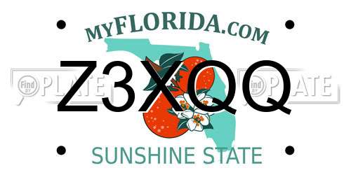 Z3XQQ Florida License Plate