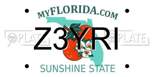 Z3YRI Florida License Plate