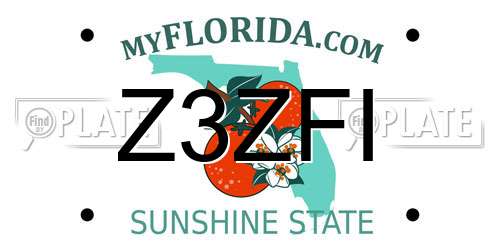 Z3ZFI Florida License Plate