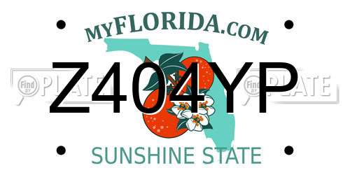 Z404YP Florida License Plate