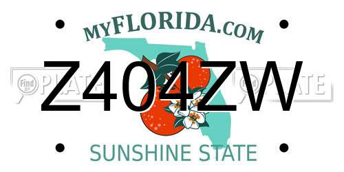 Z404ZW Florida License Plate