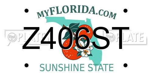 Z406ST Florida License Plate