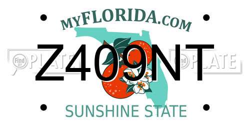 Z409NT Florida License Plate