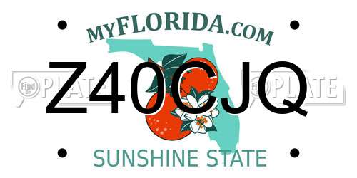 Z40CJQ Florida License Plate