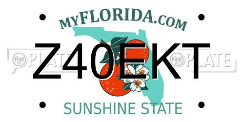 Z40EKT Florida License Plate