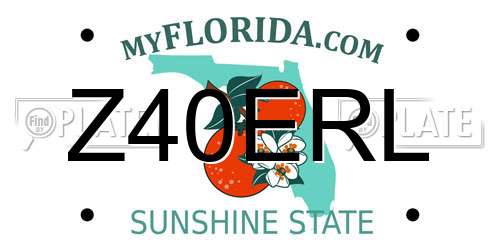 Z40ERL Florida License Plate
