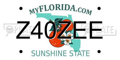 Z40ZEE Florida License Plate