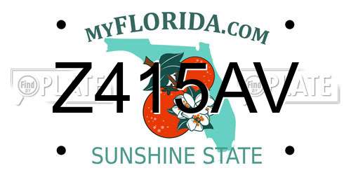 Z415AV Florida License Plate
