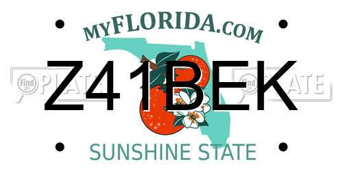 Z41BEK Florida License Plate
