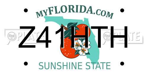 Z41HTH Florida License Plate