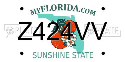 Z424VV Florida License Plate