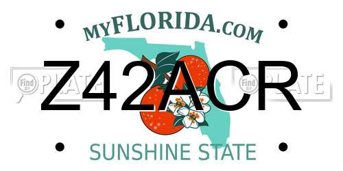 Z42ACR Florida License Plate
