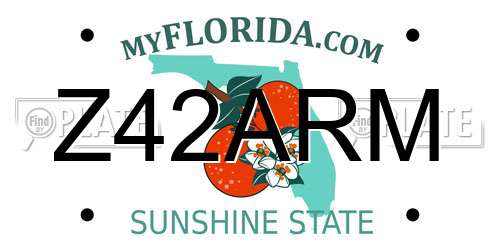 Z42ARM Florida License Plate