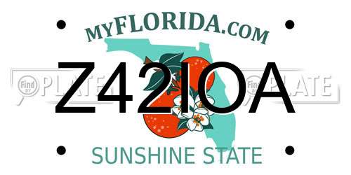 Z42IOA Florida License Plate