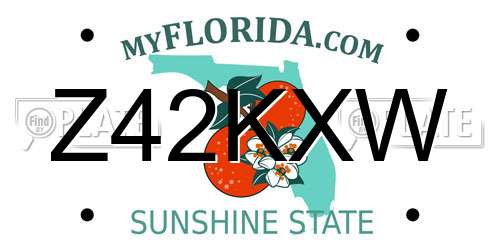 Z42KXW Florida License Plate