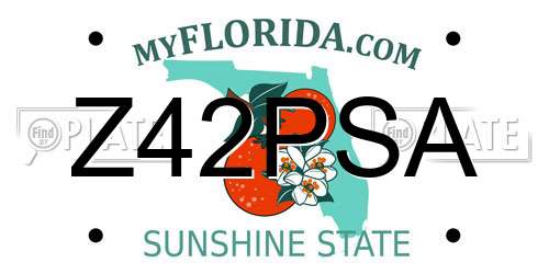 Z42PSA Florida License Plate
