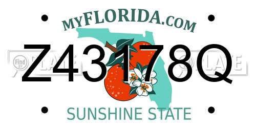 Z43178Q Florida License Plate