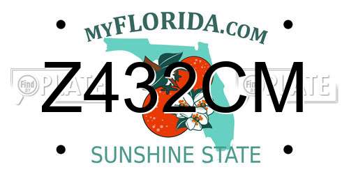 Z432CM Florida License Plate