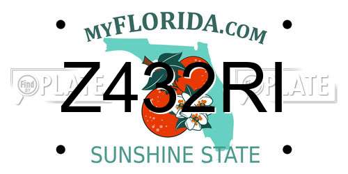 Z432RI Florida License Plate