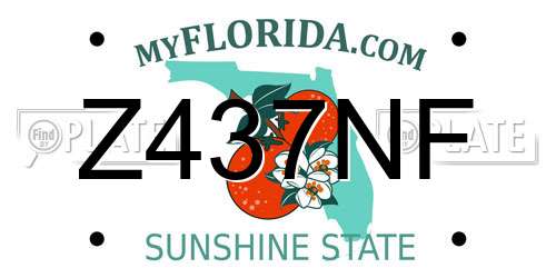 Z437NF Florida License Plate